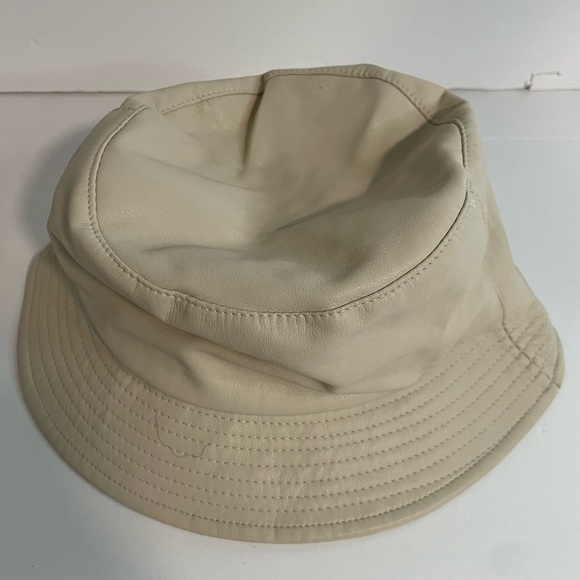 David and Young Beige Vegan Faux Leather Bucket Hat - Picture 3 of 8